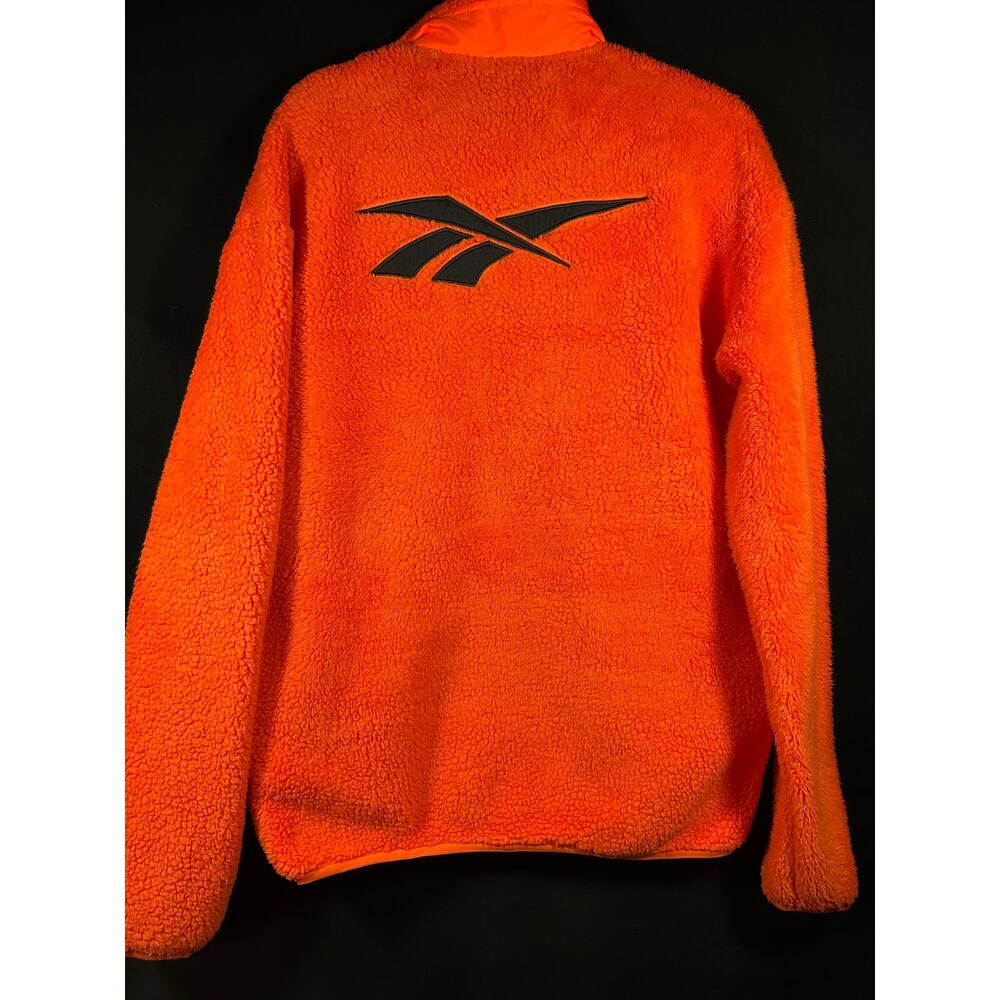 Reebok Classic Sample Orange Sherpa Fleece Hybrid Full Zip Jacket Size M